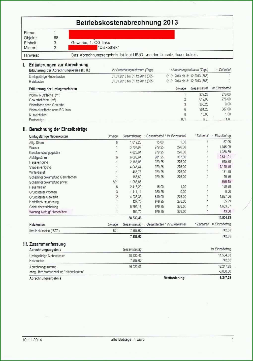 Rühren Nebenkostenabrechnung Vorlage Vermieter 2409x3435