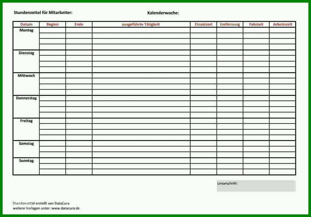 Faszinieren Stundenzettel Zeiterfassung Vorlage 1066x745