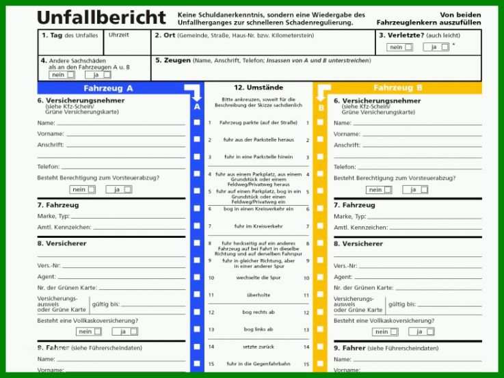 Größte Unfallbericht Vorlage 784x588