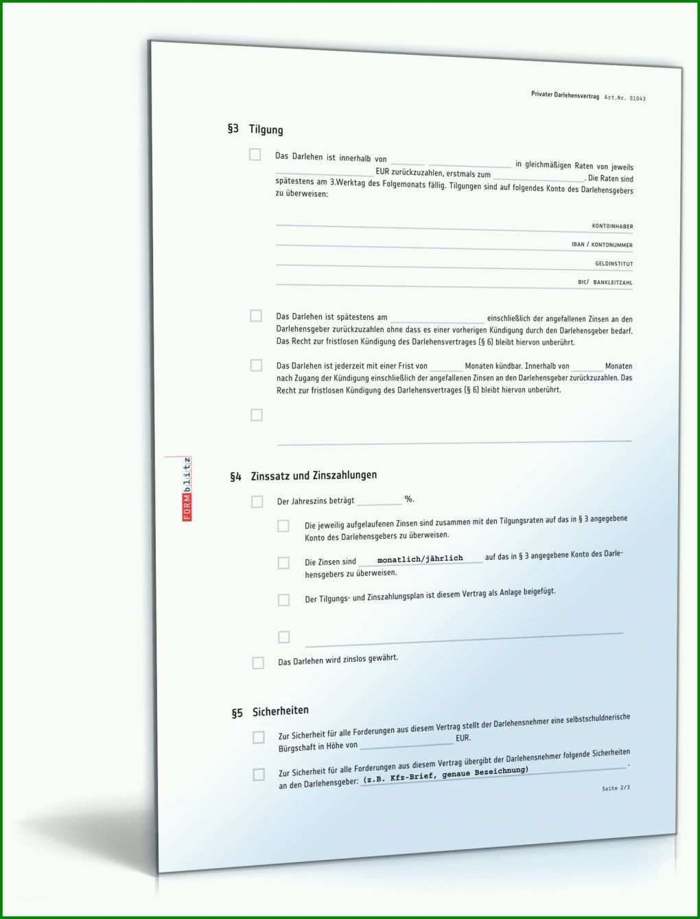 Bestbewertet Vertrag Geld Leihen Privat Vorlage 1600x2100