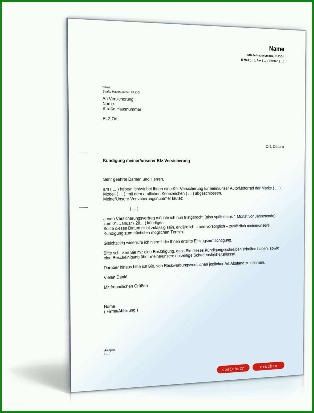 Rühren Kfz Versicherung Kündigen Bei Verkauf Vorlage 1600x2100