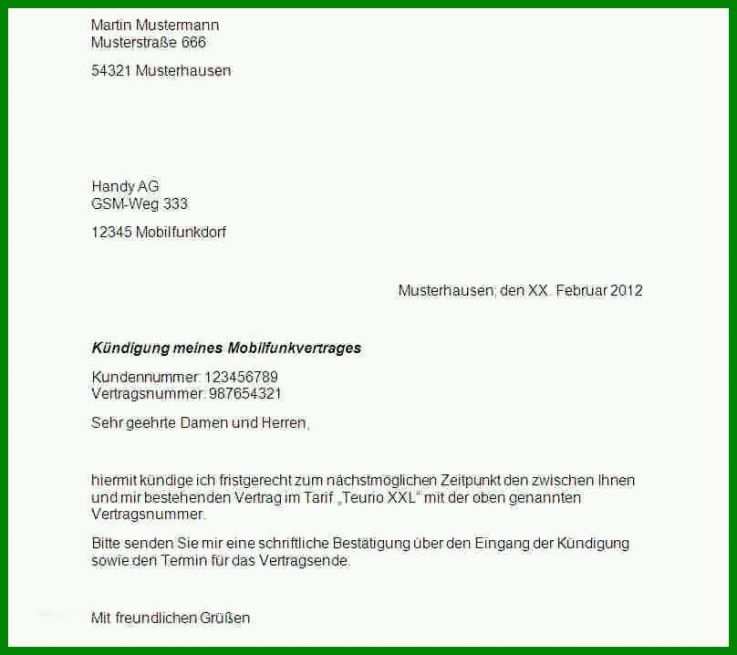 Hervorragend Kündigungsschreiben Vodafone Vorlage 808x718