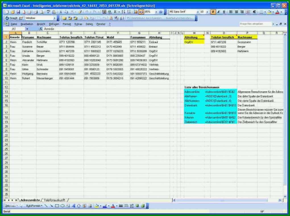 Überraschen Telefonliste Excel Vorlage Kostenlos 1220x908