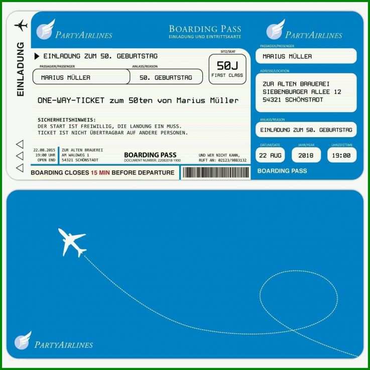 Exklusiv Flugticket Vorlage Zum Bearbeiten Kostenlos 1600x1600