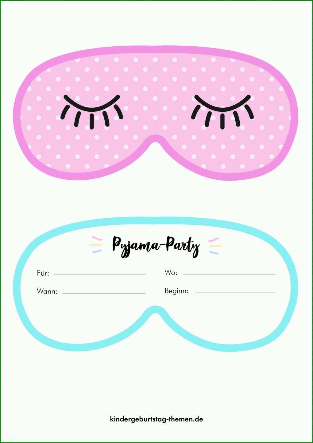 Einzahl Einladung Pyjamaparty Vorlage 2480x3508
