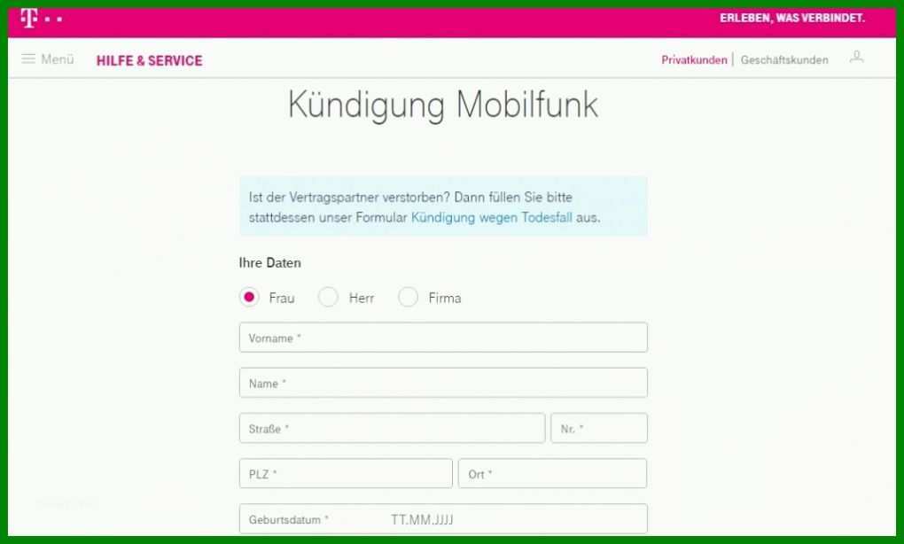 Faszinierend Kündigung T Mobile Handyvertrag Vorlage 1024x616
