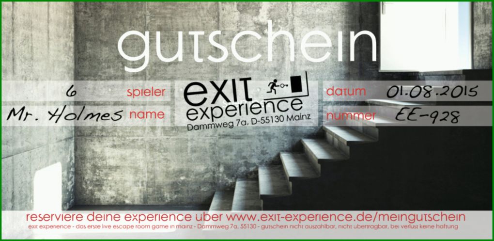 Beeindruckend Escape Room Gutschein Vorlage 1848x900
