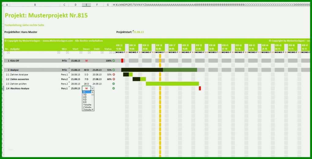 Moderne Projektplan Vorlage Word 1482x757