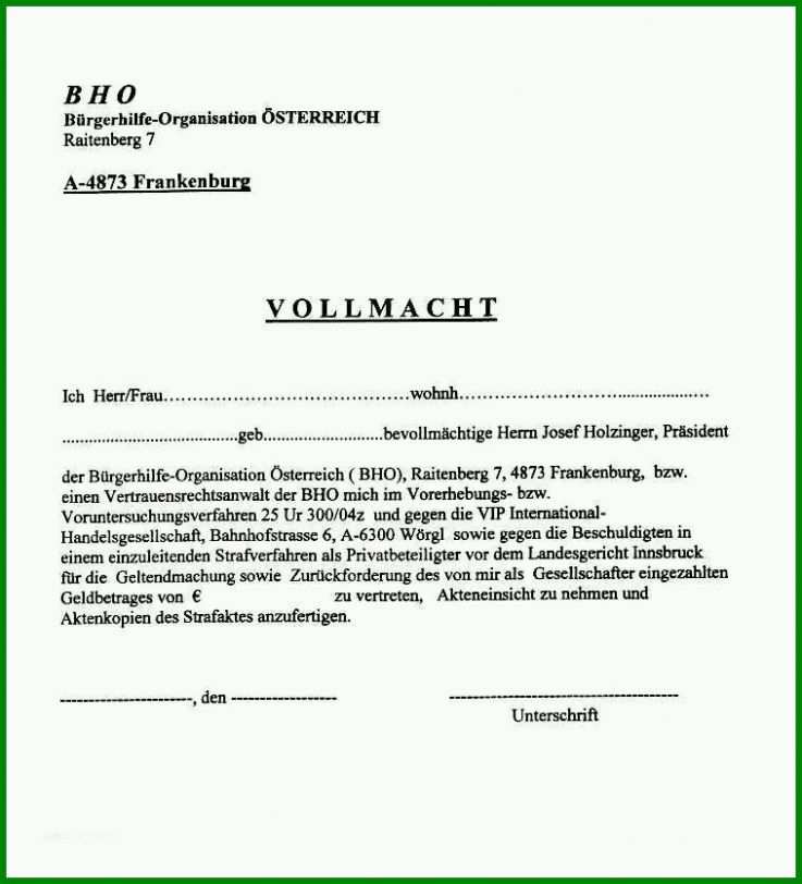 Singular Vollmacht Auskunft Vorlage 758x835