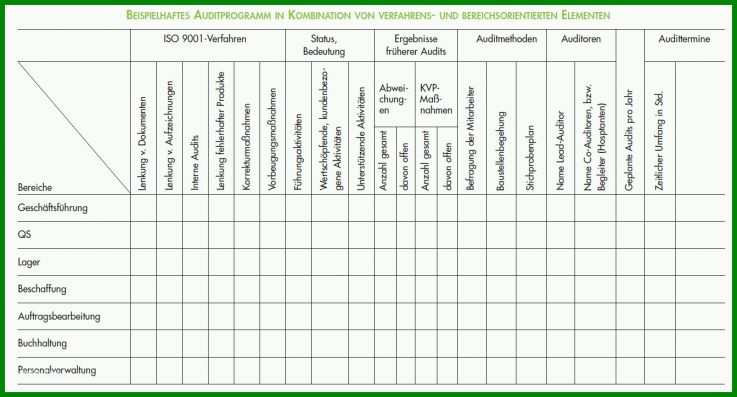 Empfohlen Auditprogramm Vorlage Excel 1343x724