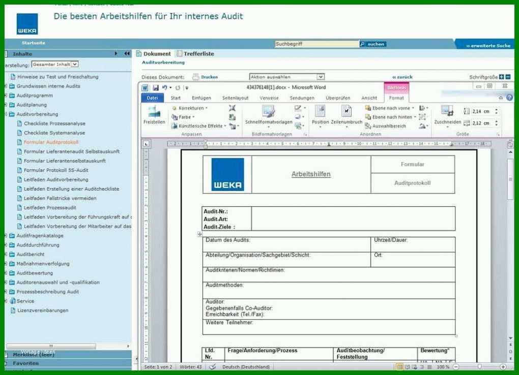 Ungewöhnlich Interne Audits Vorlage 1023x740