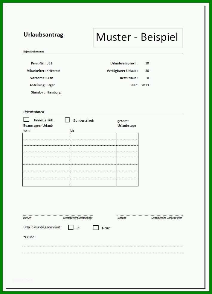 Schockierend Lustiger Urlaubsantrag Vorlage 709x981
