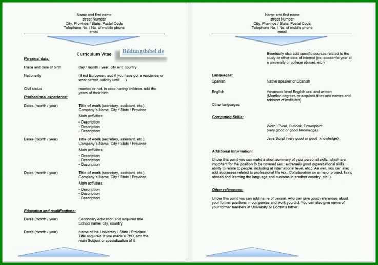 Erschwinglich Cv Vorlage Word 983x690