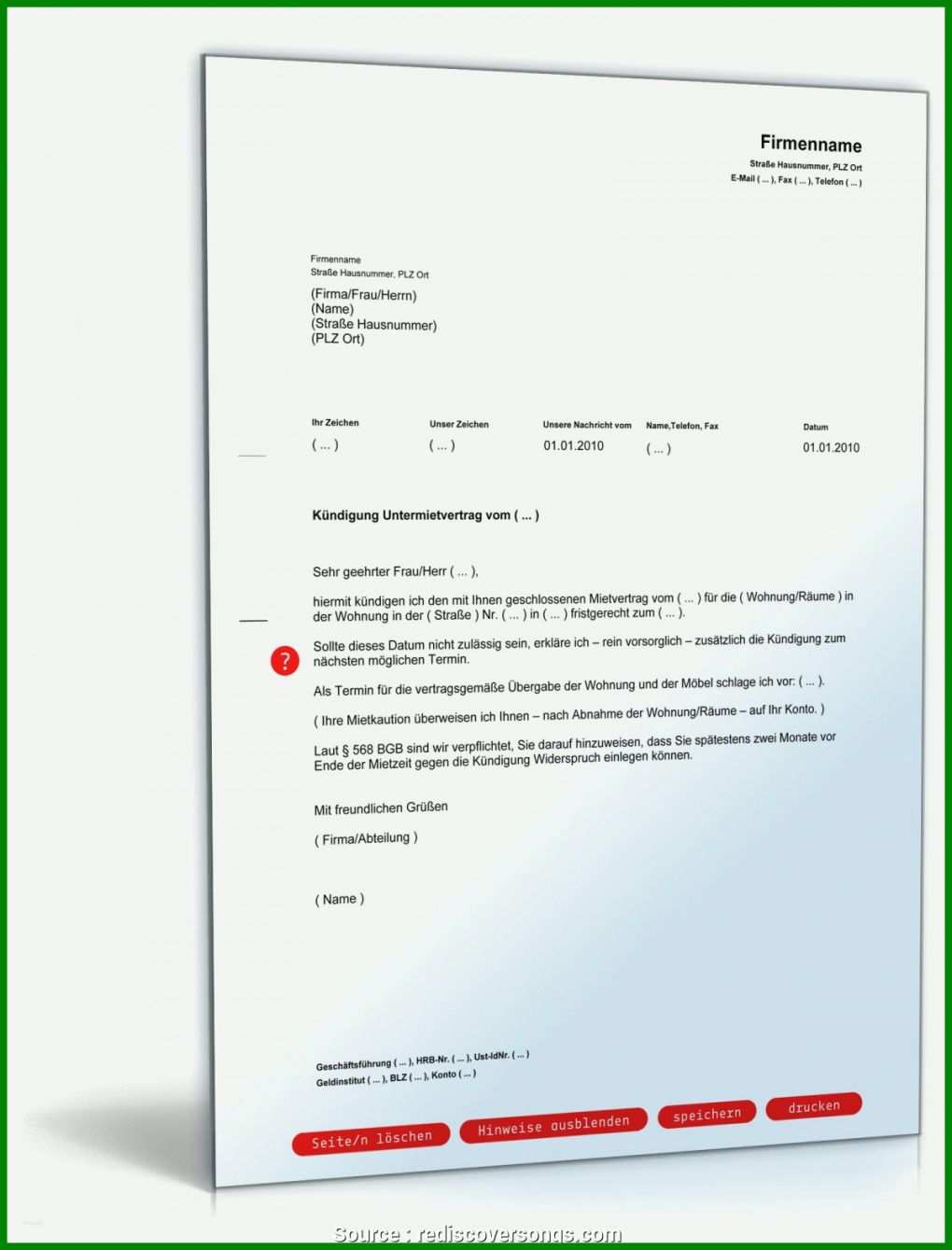 Größte Kündigung Bausparvertrag Bhw Vorlage 1200x1575