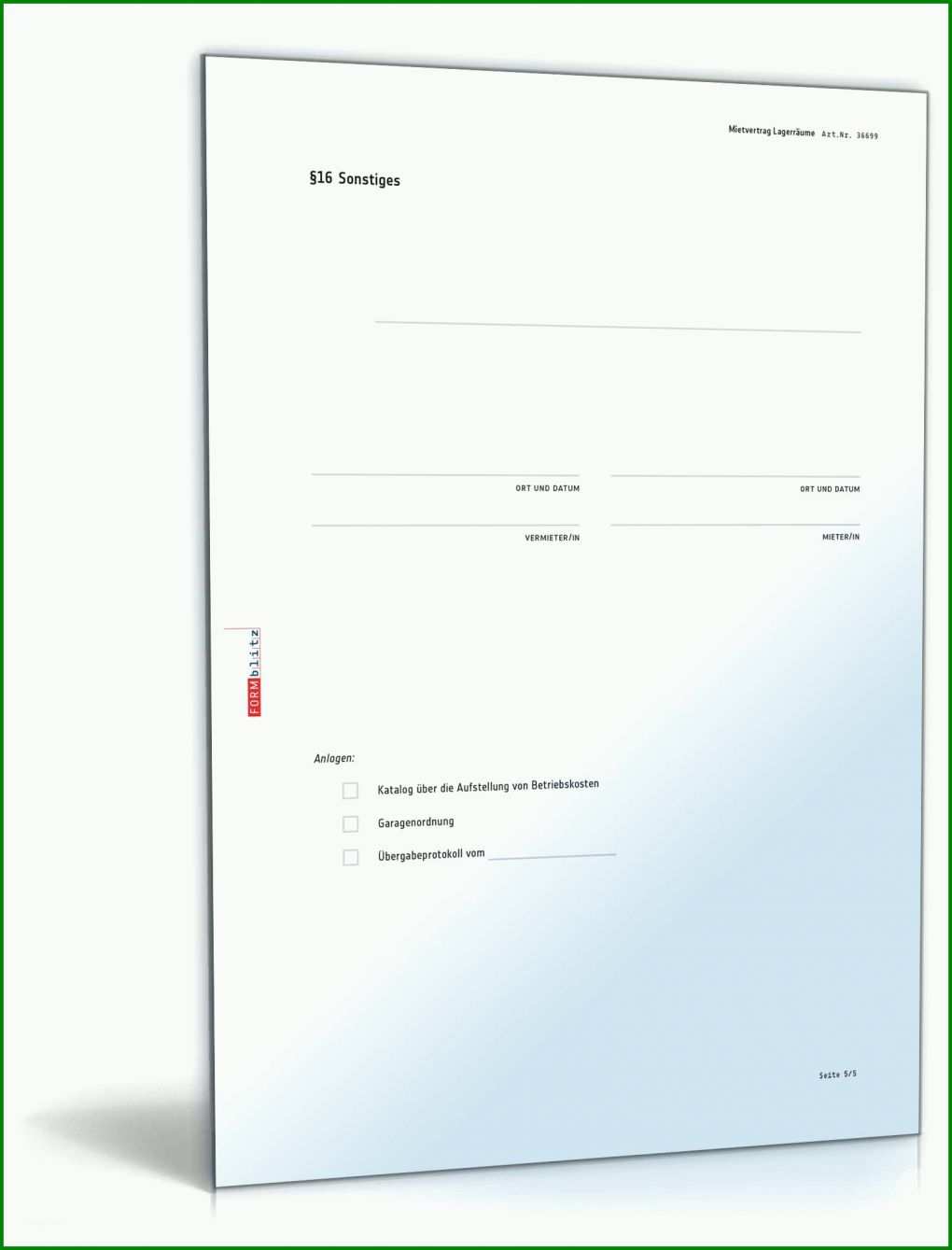 Kreativ Vorlage Mietvertrag Lagerraum 1600x2100