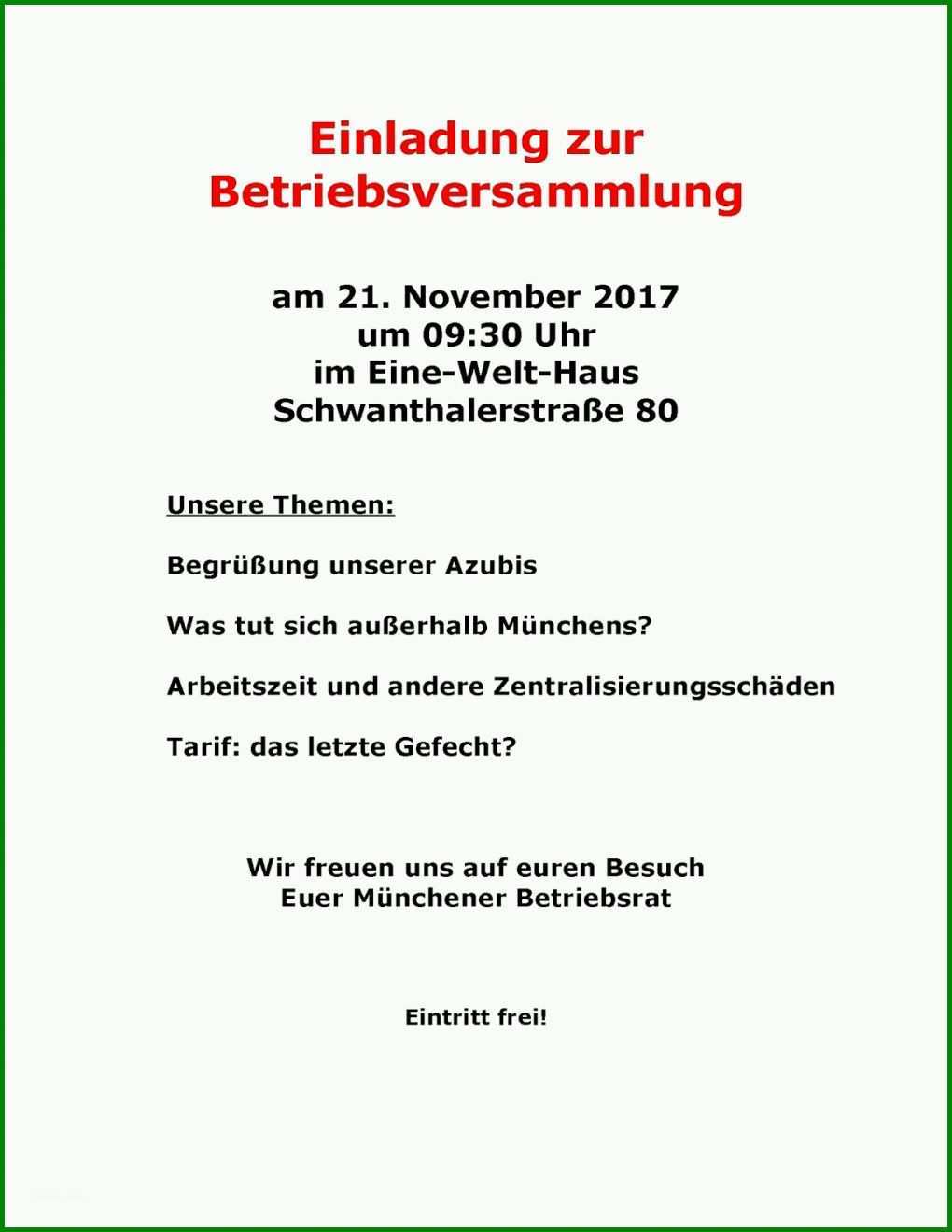 Limitierte Auflage Einladung Betriebsversammlung Vorlage 1237x1600