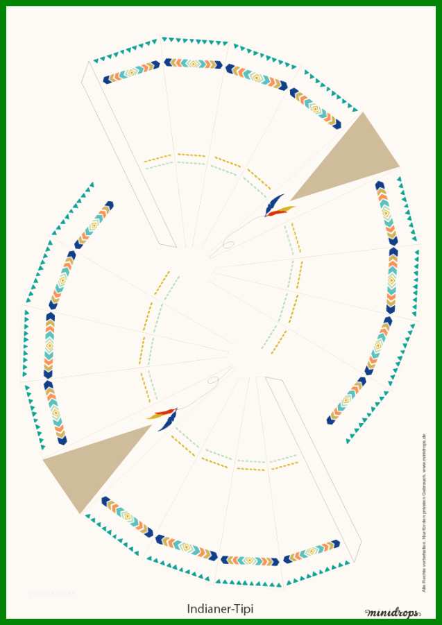 Indianerparty Printables Teil Der Tipi Basteln Vorlage