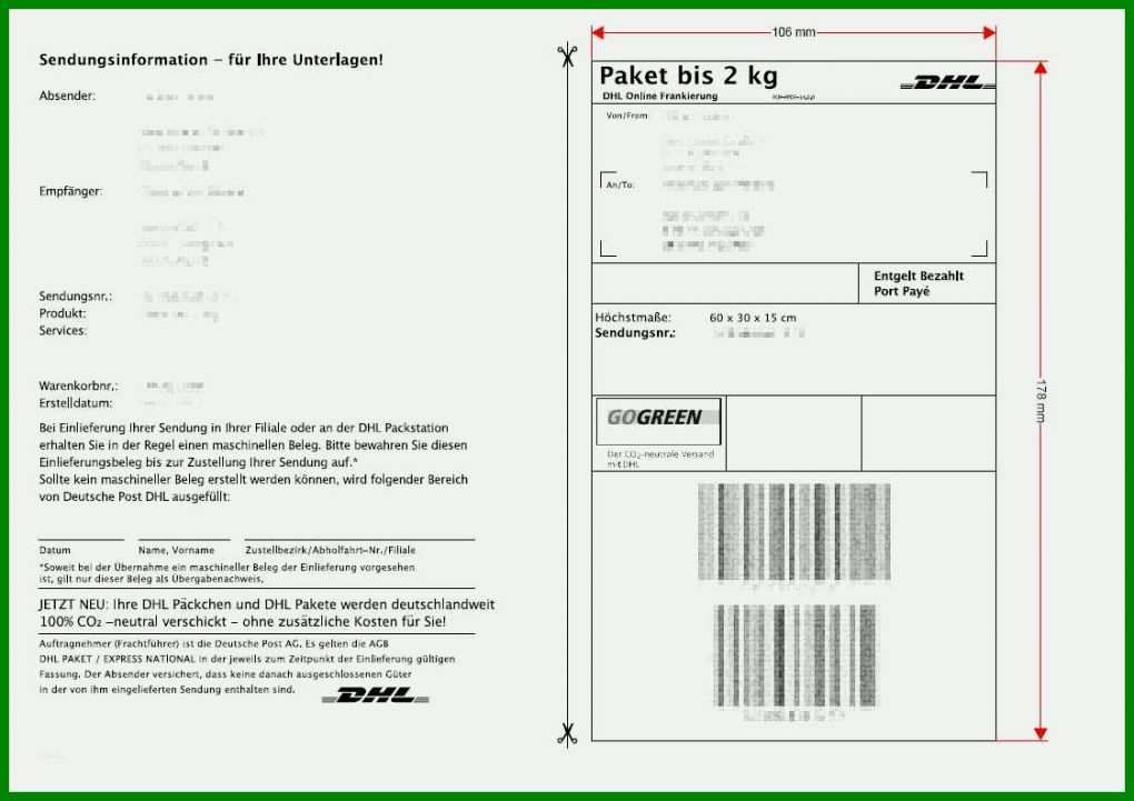 Kreativ Paketschein Vorlage 1122x793