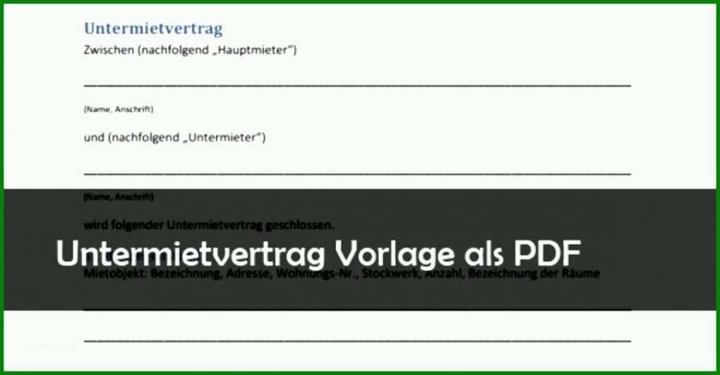 Empfohlen Untermietvertrag Kostenlose Vorlage 1140x595
