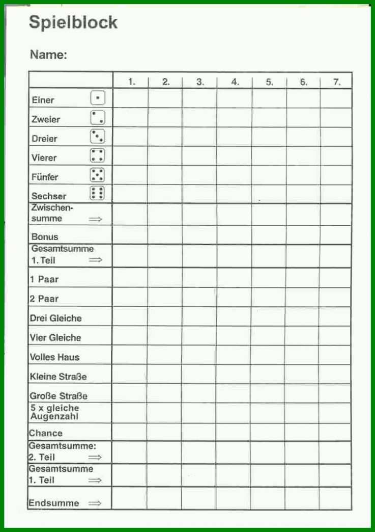 Ausgezeichnet Kniffel Vorlage Pdf 814x1153