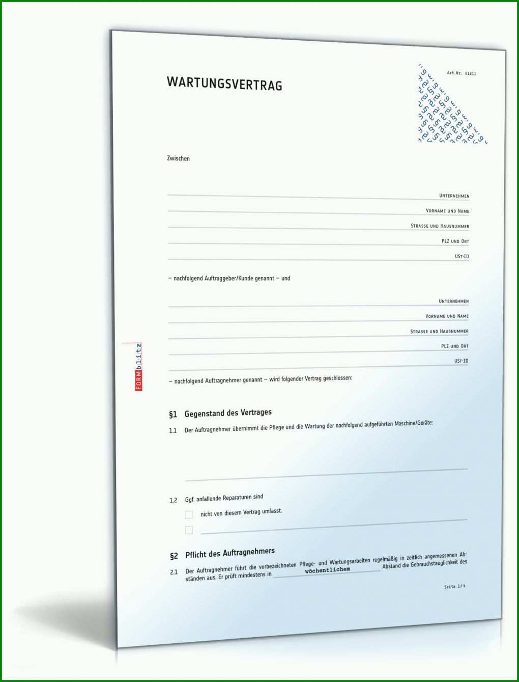 Unvergleichlich software Wartungsvertrag Vorlage 1600x2100