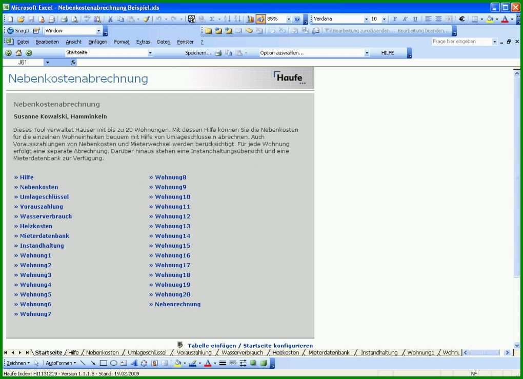 Empfohlen Nebenkostenabrechnung Excel Vorlage 1178x854