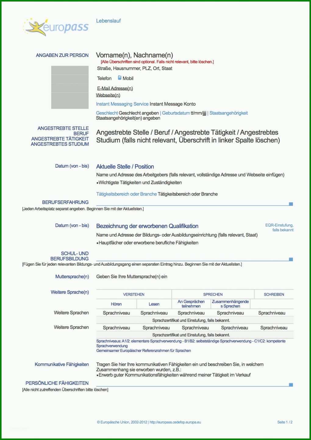 Am Beliebtesten Cv Englisch Vorlage 1239x1754